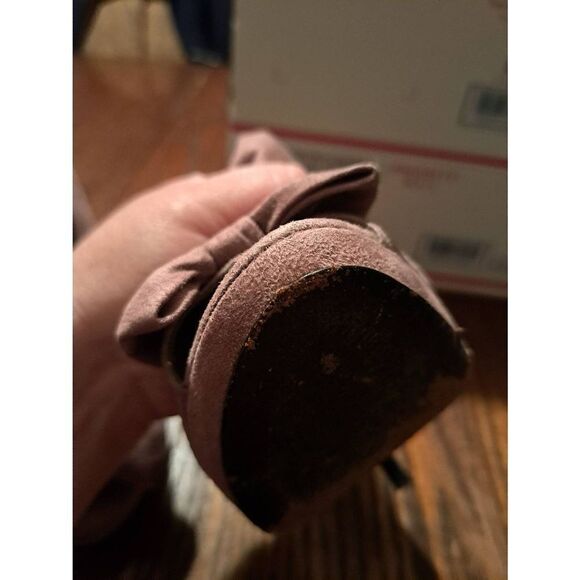 Size 8.5 Lime Light Brown Platform Peep Toe Double Bow Stiletto Pump High Heels - Picture 8 of 10